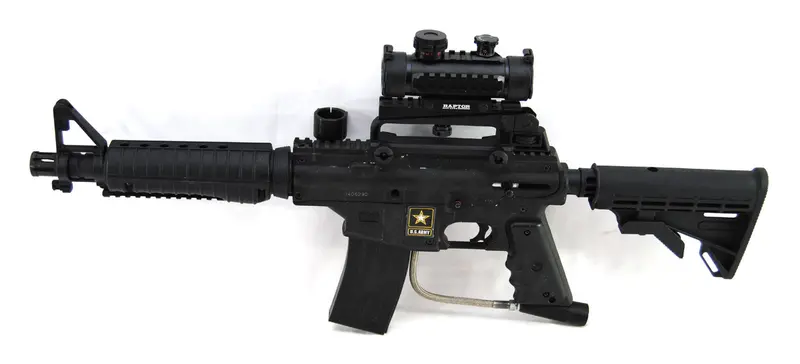 Used Tippmann Alpha Black Elite W/ E-Grip & Red/Green Dot - Black 1