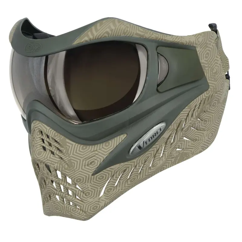 V-Force Grill Se Paintball Mask Goggle - Hexstreme Sand W/ Quicksilver Hdr And Clear Lens 1