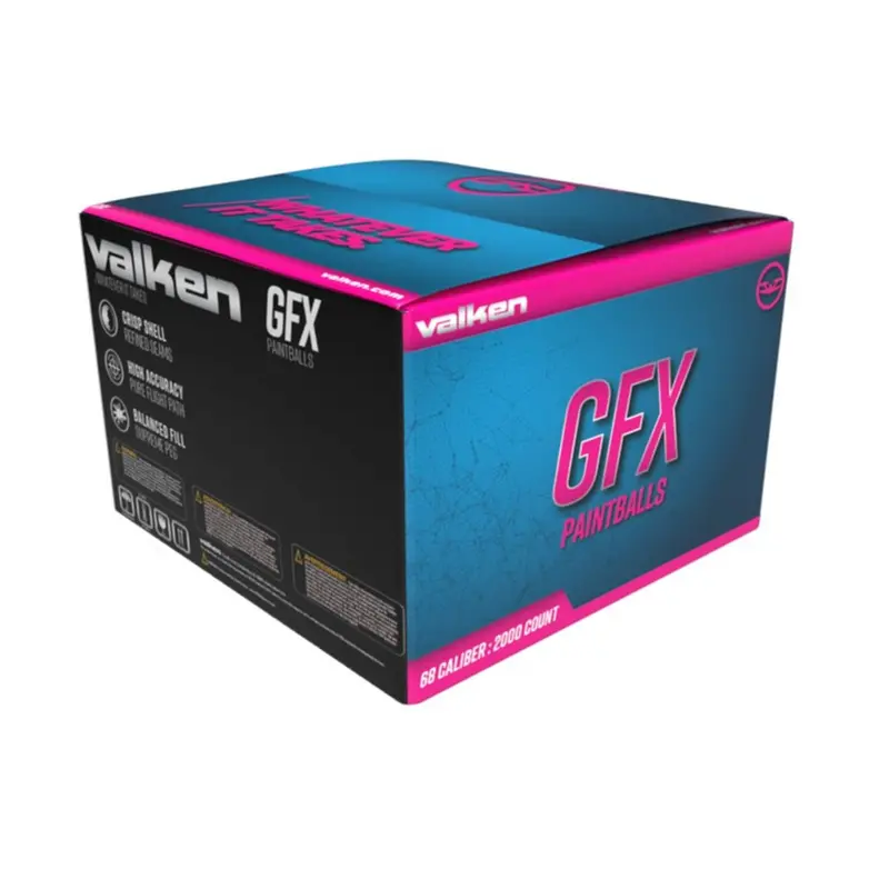 Valken Gfx Paintballs - 2000 Count Case - Purple Haze / Fire Orange Fill - No Shipping 1
