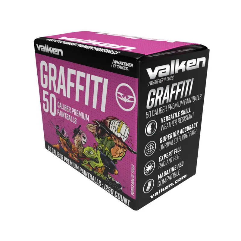 Valken Graffiti .50 Cal Paintballs - 1250 Count - Yellow Shell / Yellow Fill - No Shipping 1