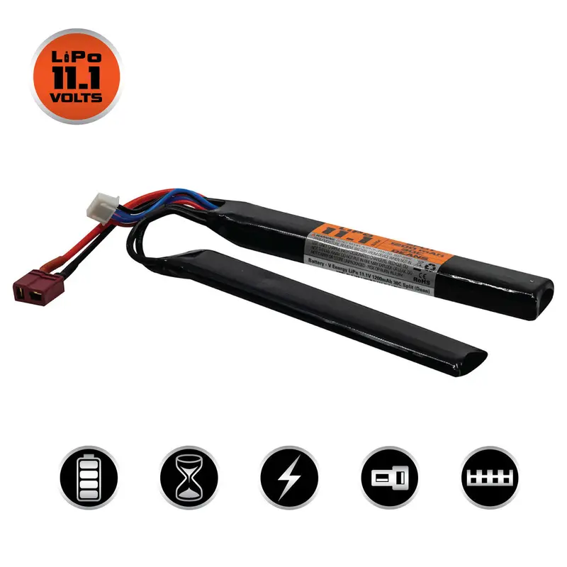 Valken Lipo 11.1V 1200Mah 30C Split Style Battery - Deans 1