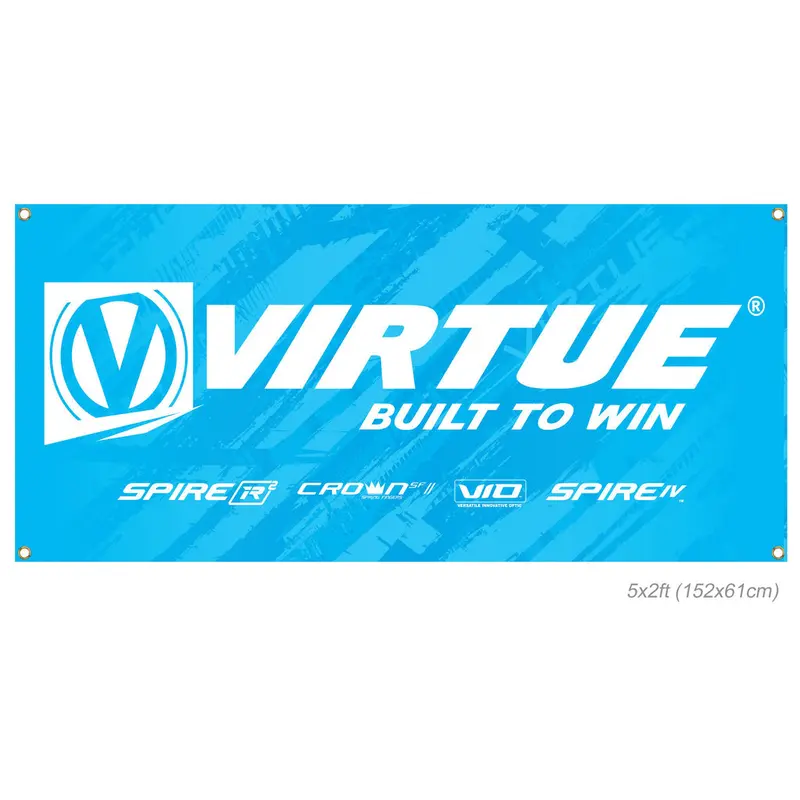 Virtue Built To Win Fabric Banner - 5X2 Feet - Cyan 1