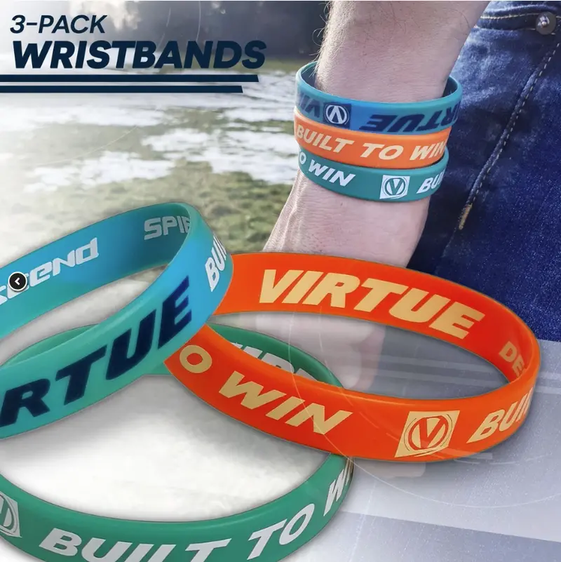 Virtue Wristbands (3-Pack) - Cyan/Aqua/Orange 1
