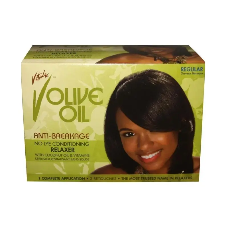 Vitale Olive Oil Anti-Breakage No-Lye Relaxer Kit – Regular Strength | Choose Size | Straighten, Strengthen & Protect 1