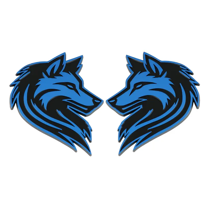 Wolf Emblem - Left And Right - Blue 1