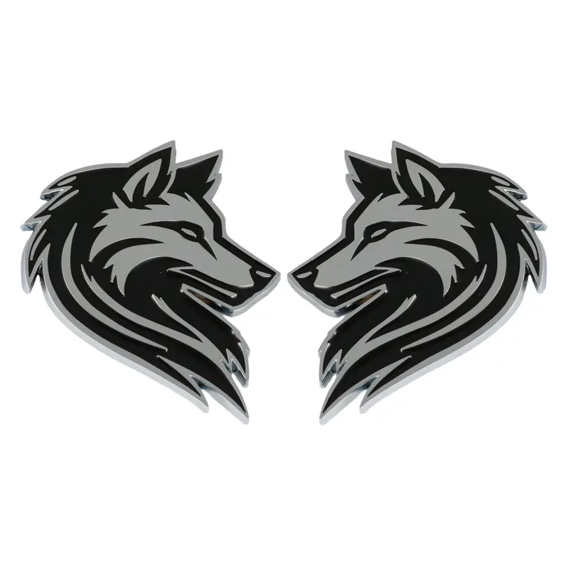 Wolf Emblem - Left And Right - Chrome 1