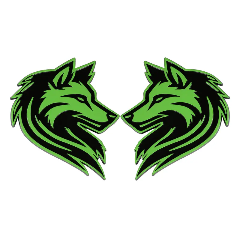 Wolf Emblem - Left And Right - Green 1