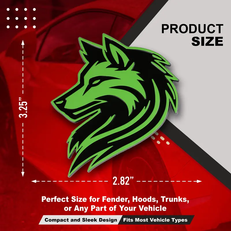 Wolf Emblem - Left And Right - Green 2