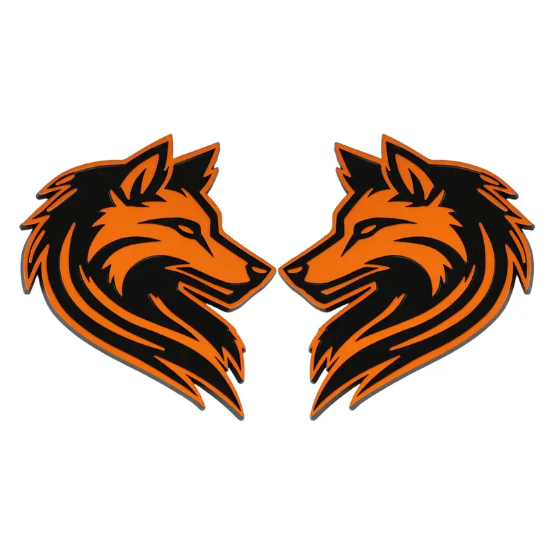 Wolf Emblem - Left And Right - Orange 1