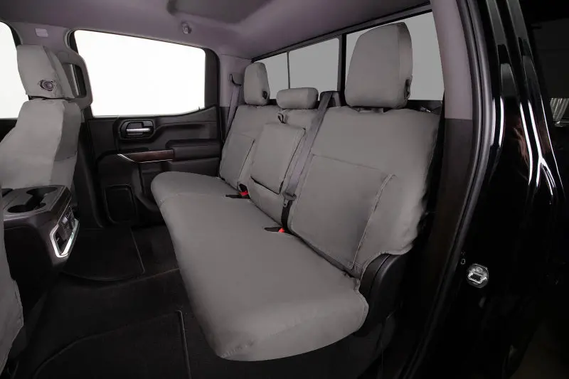 Covercraft 19-24 Chevrolet Silverado Polycotton Seatsaver Custom Front Row Seat Covers - Misty Grey 1