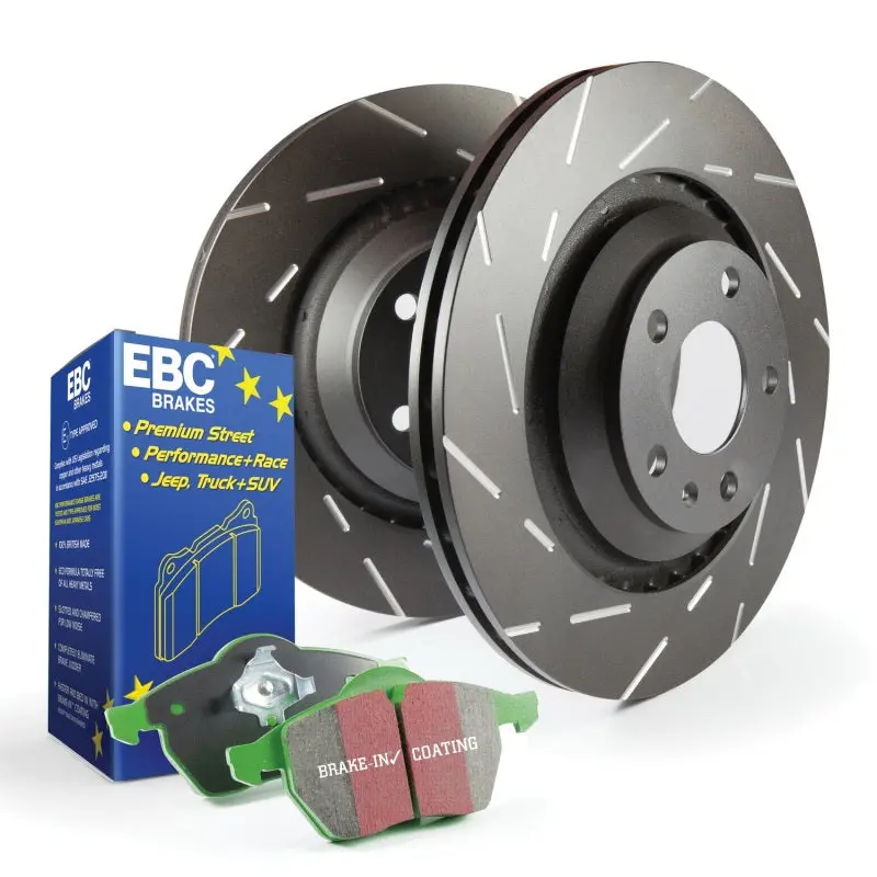 Ebc Greenstuff Brake Pads And Usr Drilled & Slotted Rotors Kit 2