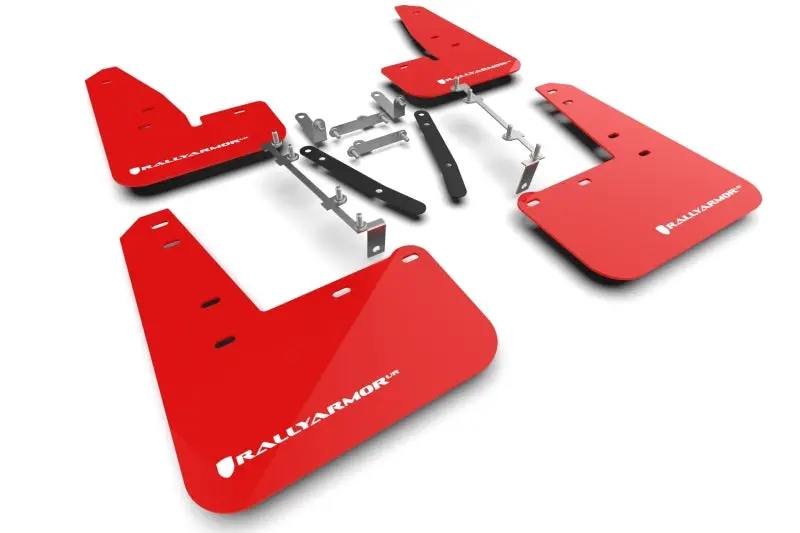 Rally Armor Red Ultra-Resistant Mud Flaps For 2023 Toyota Gr Corolla – White Logo Accent 1