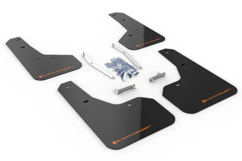 Rally Armor Ur Black Mud Flaps For 2019–2021 Subaru Forester – Orange Logo Accent 1