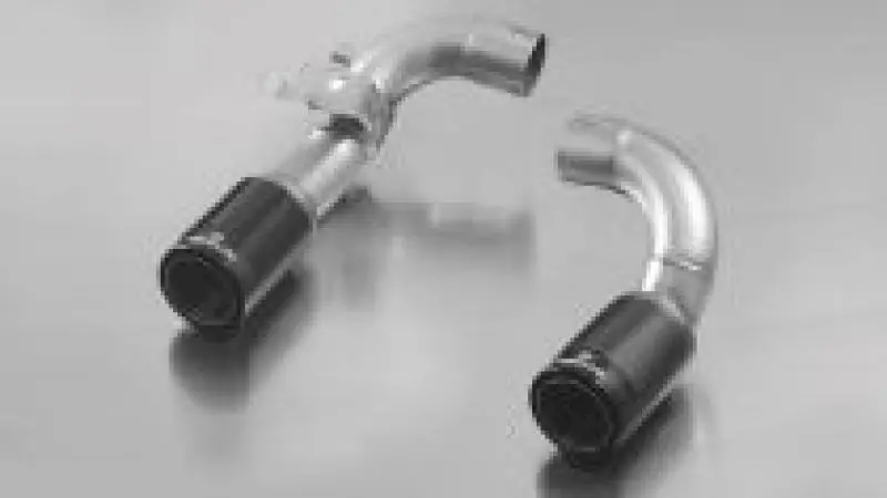Remus Dual Exhaust Tail Pipe Set For 2012 Bmw 3 Series F30/F31 – 84Mm, Black Chrome With Carbon Fiber Insert 1