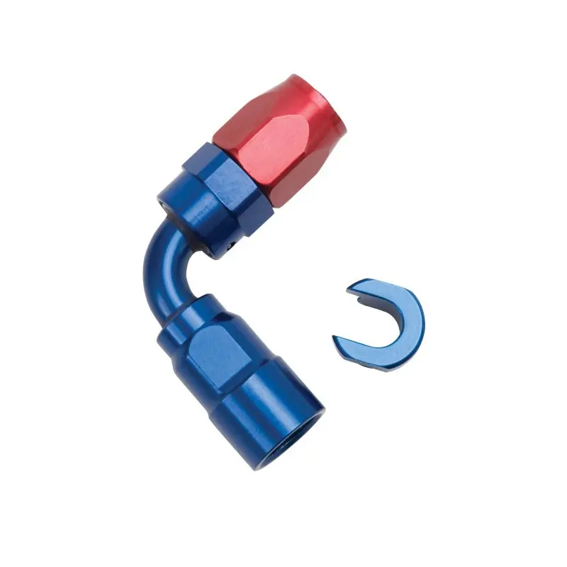 Russell Performance 5/16" Sae Quick-Disconnect Female To -6 An Hose Fitting – 90° Red/Blue Elbow 1