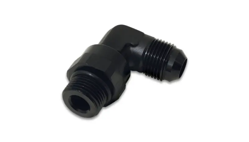 Vibrant -6An Male Flare To -6An Orb 90° Swivel Adapter – Anodized Black Fitting 1